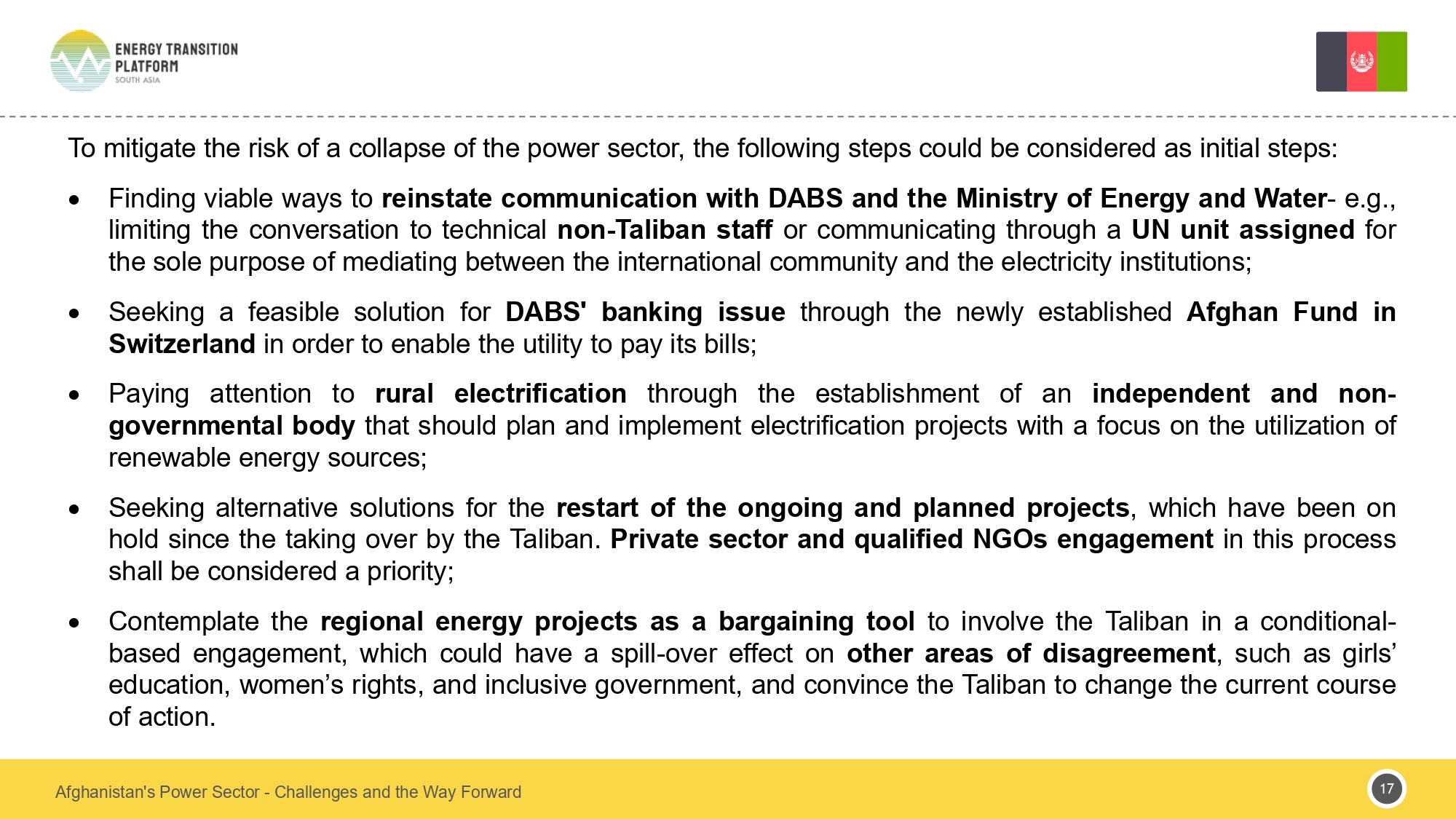 Afghanistan Policy Brief