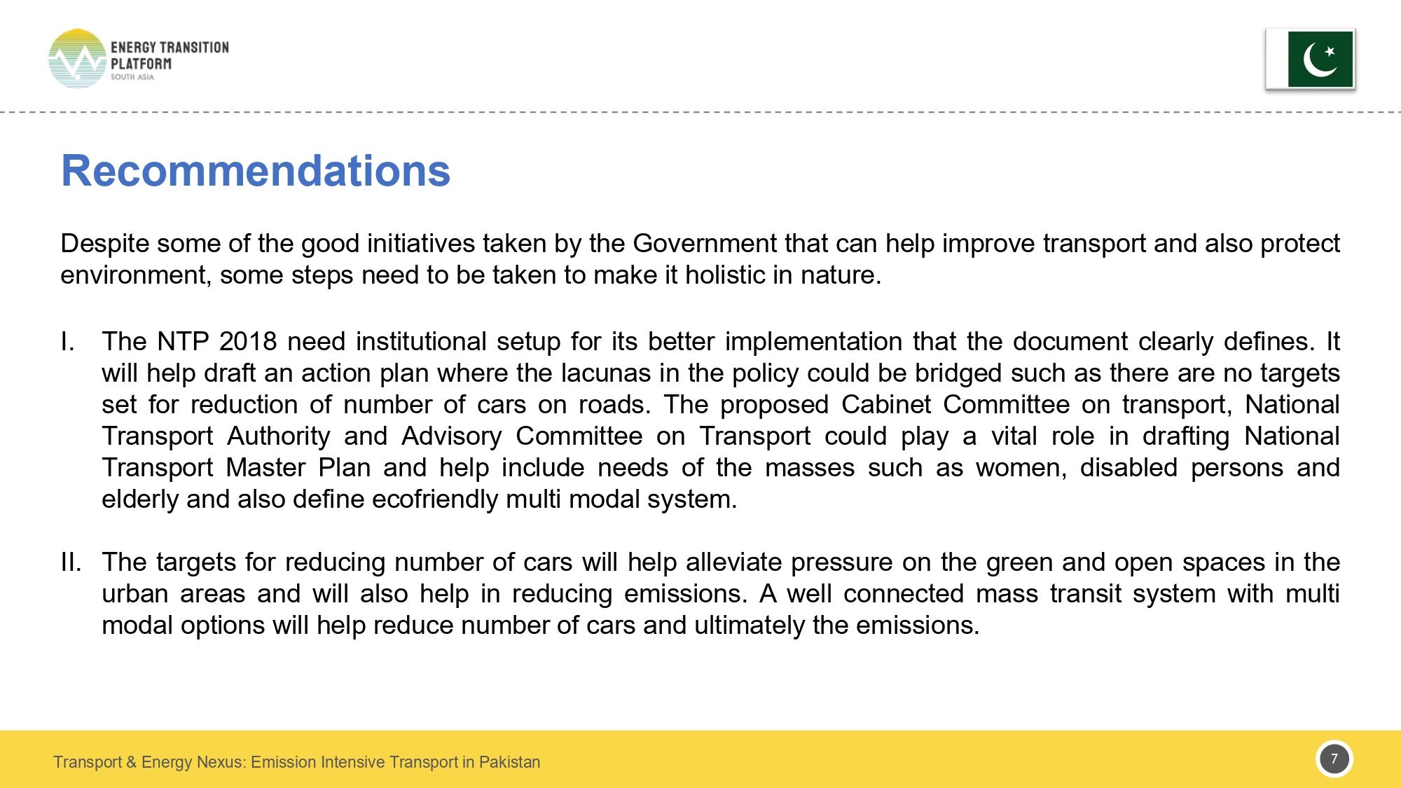 Pakistan Policy Brief